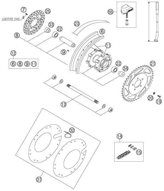 Explosionsgrafik HINTERRAD