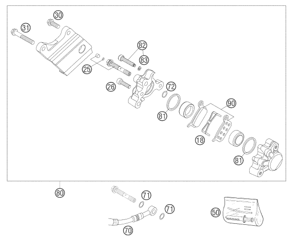 Explosionsgrafik BREMSZANGE HINTEN