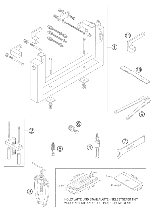 Explosionsgrafik SPEZIALWERKZEUG (Motor)