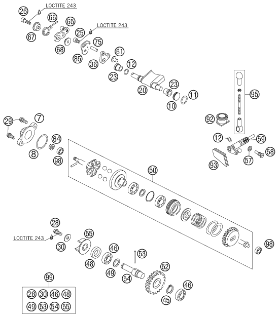 Explosionsgrafik AUSLASSSTEUERUNG