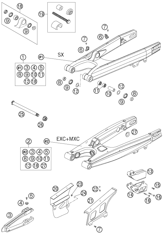 Explosionsgrafik SCHWINGARM