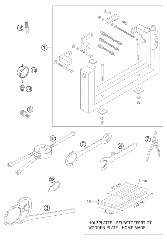 Explosionsgrafik SPEZIALWERKZEUG (Motor)