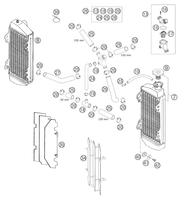 Explosionszeichnung der Baugruppe KÜHLSYSTEM, Position 40 ist markiert