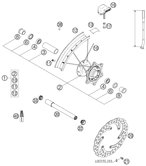 Explosionsgrafik VORDERRAD