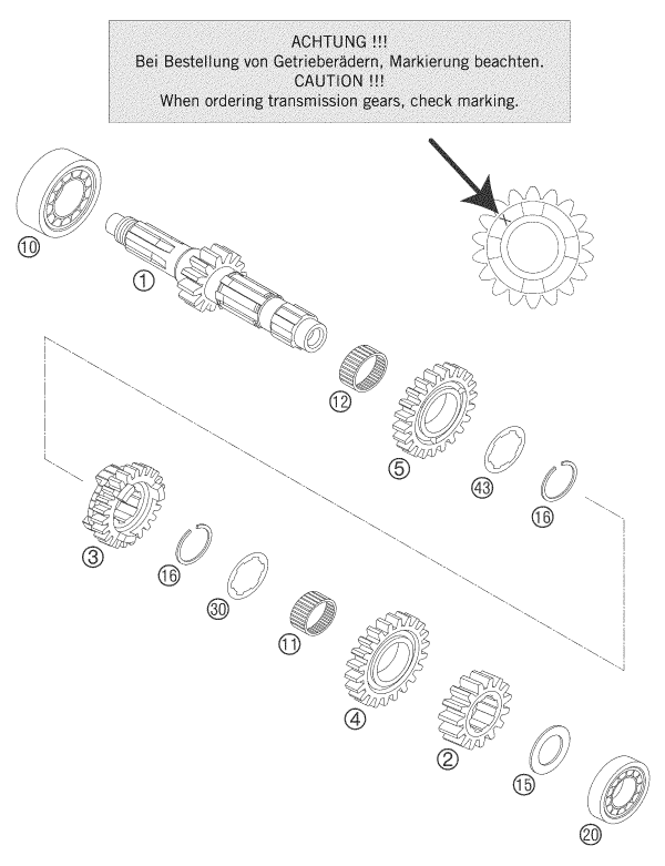 Explosionsgrafik GETRIEBE