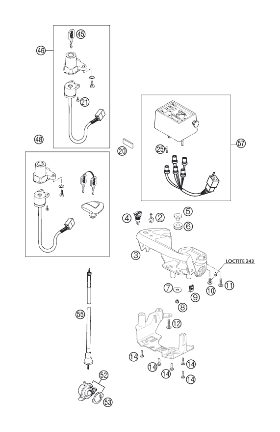Explosionsgrafik INSTRUMENTE / SCHLOSSSYSTEM
