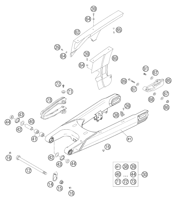 Explosionsgrafik SCHWINGARM
