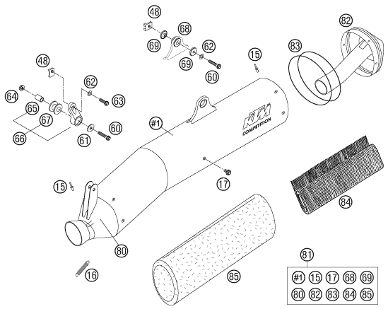 Explosionsgrafik ENDDÄMPFER