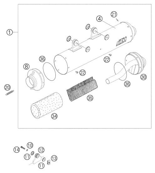 Explosionsgrafik ENDDÄMPFER