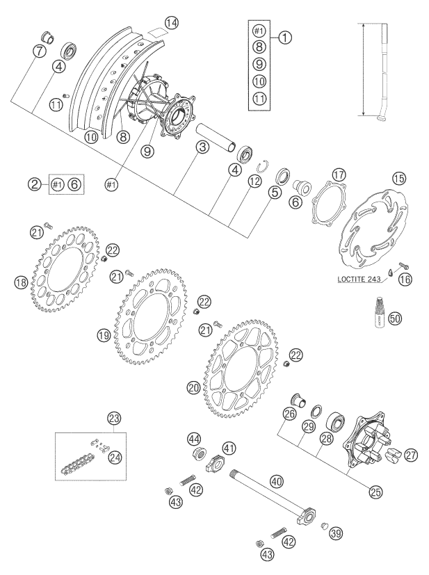 Explosionsgrafik HINTERRAD