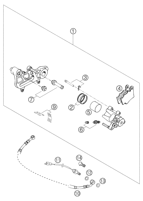 Explosionsgrafik BREMSZANGE HINTEN