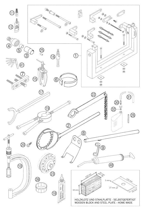 Explosionsgrafik SPEZIALWERKZEUG (Motor)