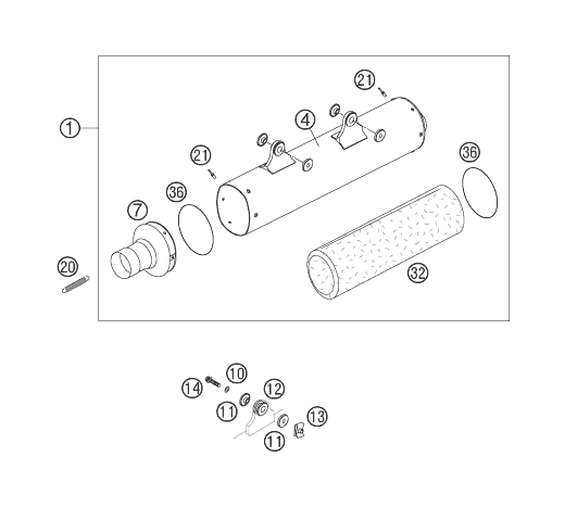 Explosionsgrafik ENDDÄMPFER