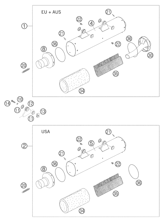 Explosionsgrafik ENDDÄMPFER