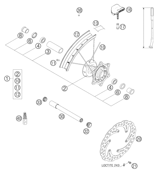 Explosionsgrafik VORDERRAD