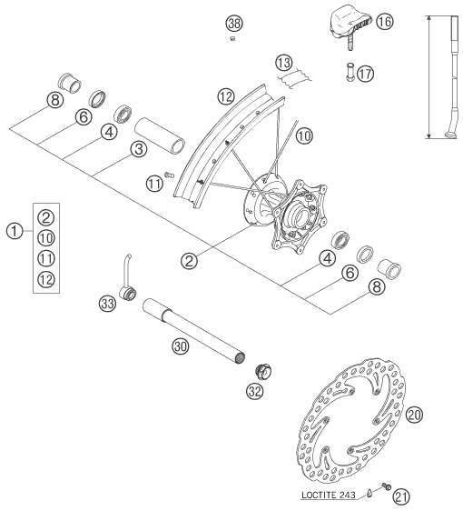 Explosionsgrafik VORDERRAD