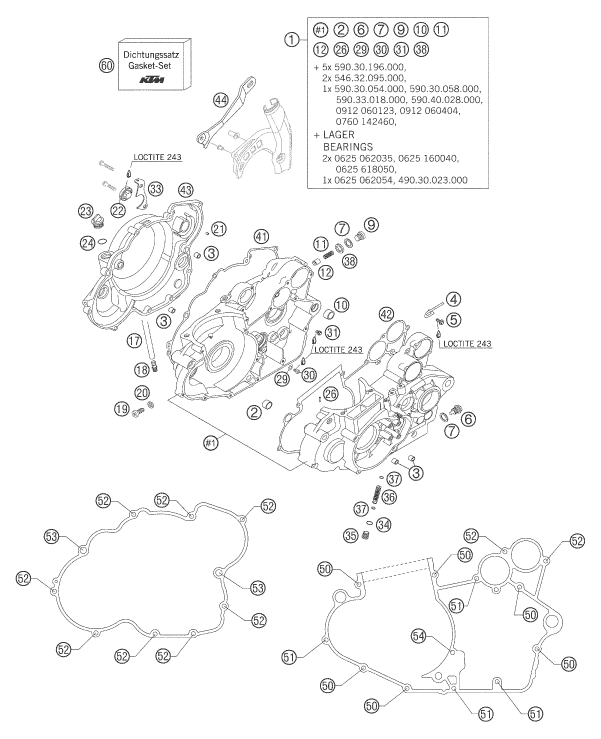 Explosionsgrafik MOTORGEHÄUSE