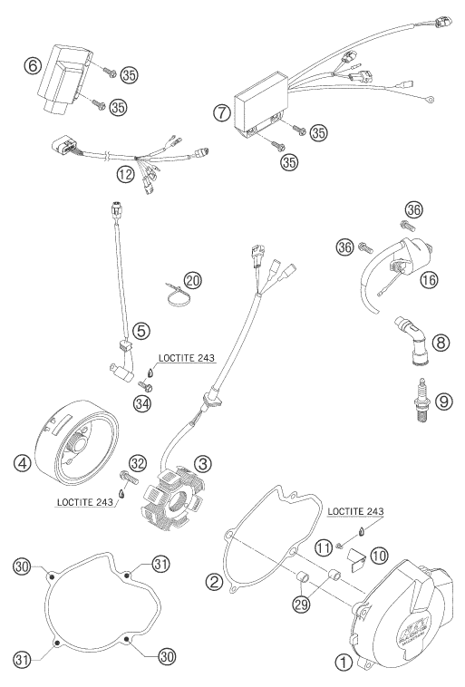 Explosionsgrafik ZÜNDANLAGE