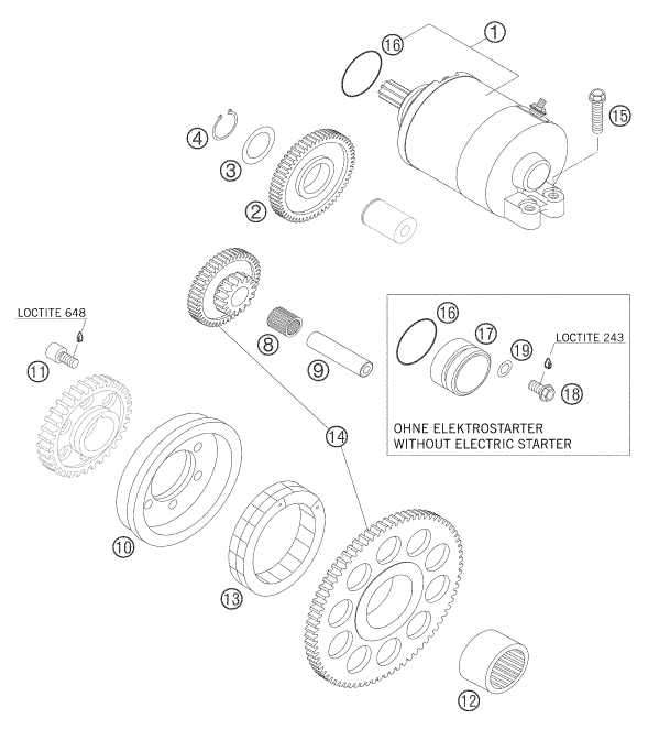 Explosionsgrafik ELEKTROSTARTER