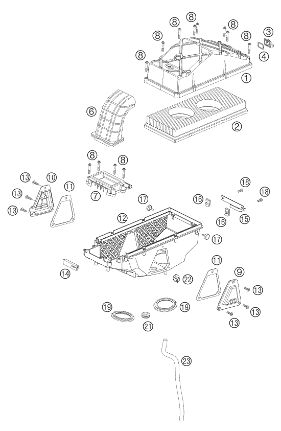 Explosionsgrafik LUFTFILTER
