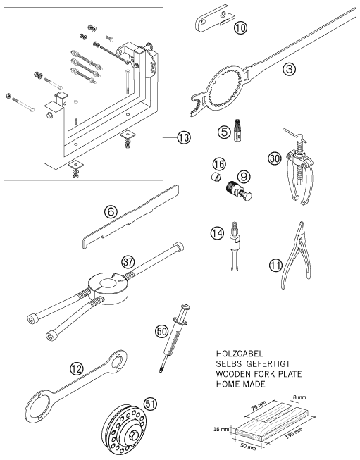 Explosionsgrafik SPEZIALWERKZEUG (Motor)