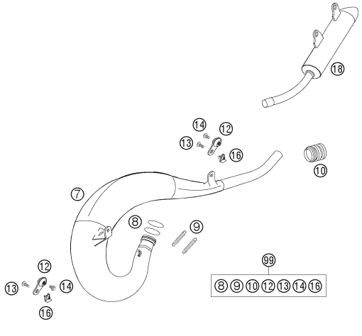 Explosionsgrafik AUSPUFFANLAGE