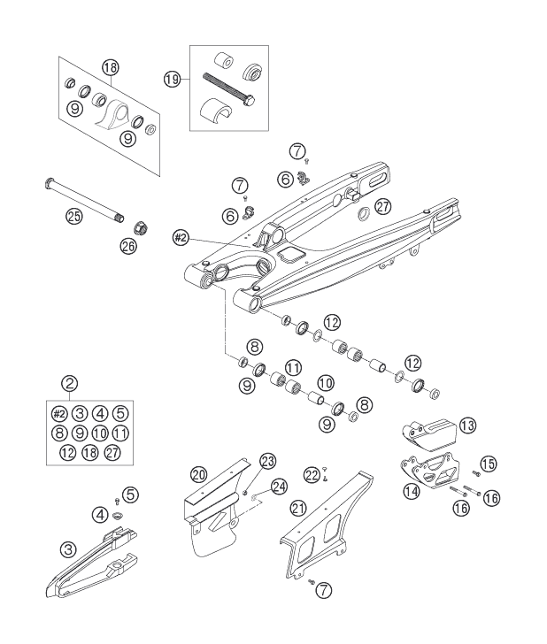 Explosionsgrafik SCHWINGARM