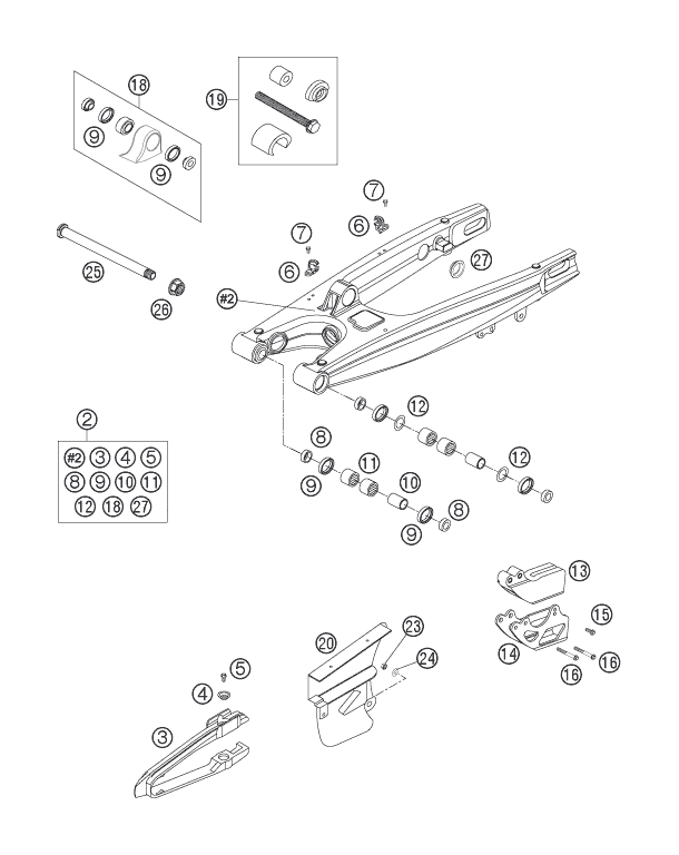 Explosionsgrafik SCHWINGARM