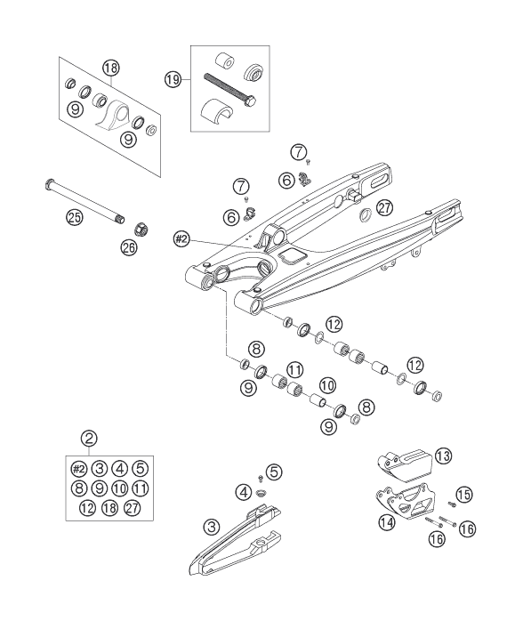 Explosionsgrafik SCHWINGARM