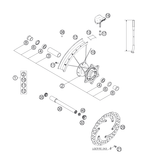 Explosionsgrafik VORDERRAD