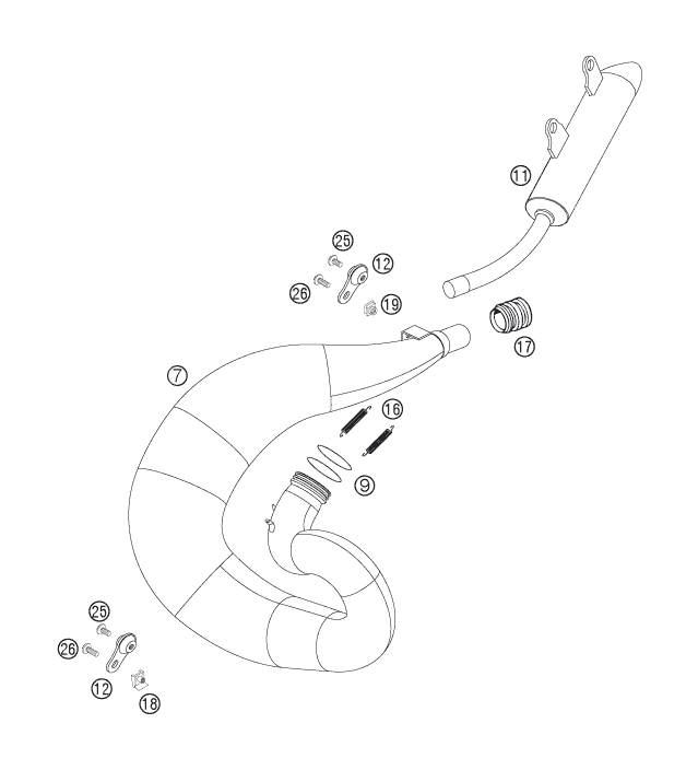 Explosionsgrafik AUSPUFFANLAGE