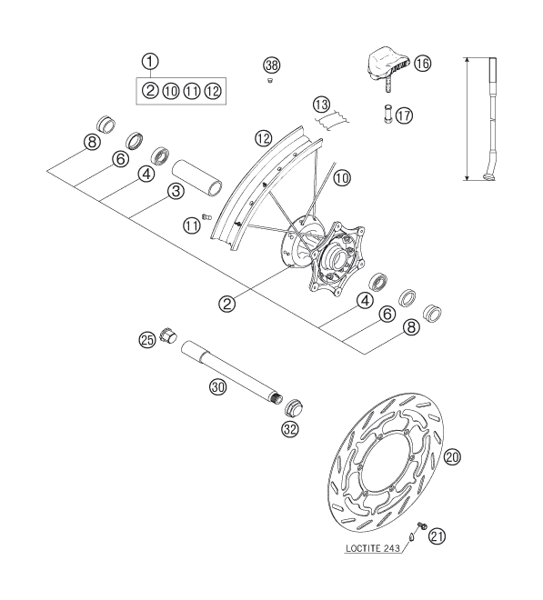 Explosionsgrafik VORDERRAD