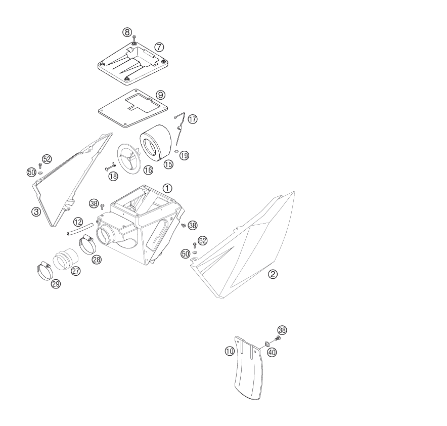 Explosionsgrafik LUFTFILTER