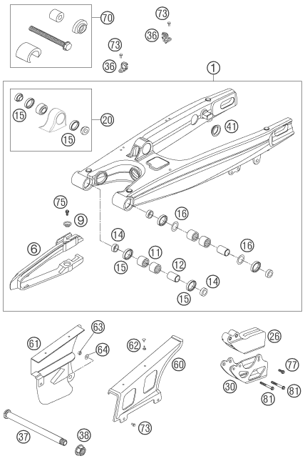 Explosionsgrafik SCHWINGARM