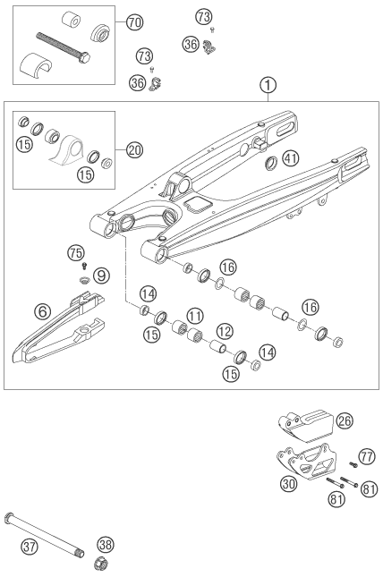 Explosionsgrafik SCHWINGARM