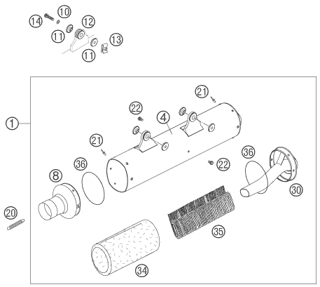 Explosionsgrafik ENDDÄMPFER