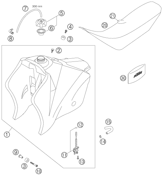 Explosionsgrafik TANK, SITZBANK
