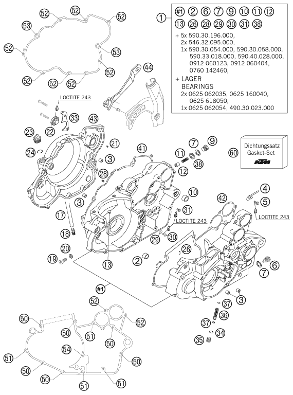 Explosionsgrafik MOTORGEHÄUSE