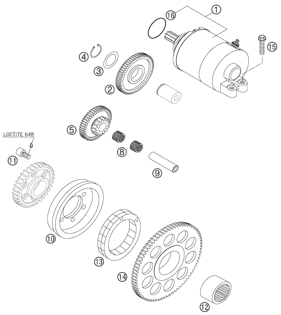 Explosionsgrafik ELEKTROSTARTER