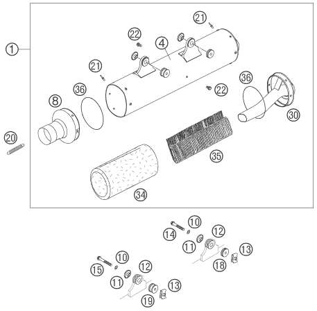 Explosionsgrafik ENDDÄMPFER