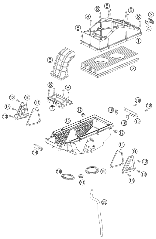 Explosionsgrafik LUFTFILTER