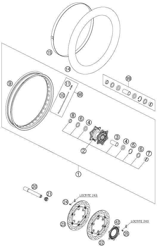 Explosionsgrafik VORDERRAD