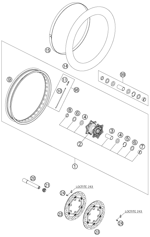 Explosionsgrafik VORDERRAD
