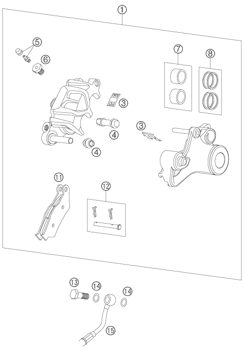Explosionsgrafik BREMSZANGE HINTEN