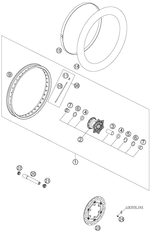 Explosionsgrafik VORDERRAD