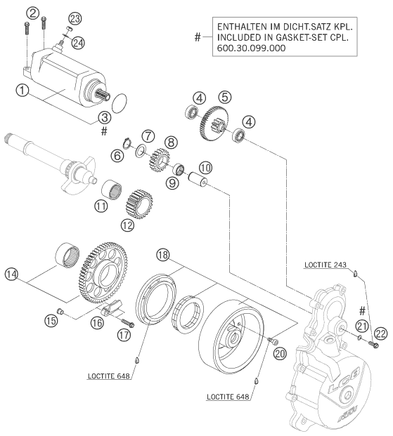 Explosionsgrafik ELEKTROSTARTER