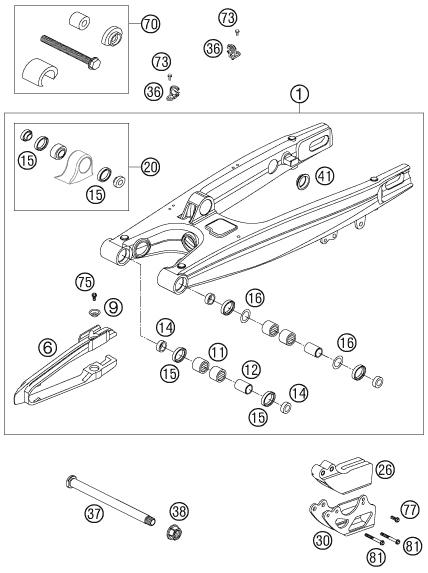 Explosionsgrafik SCHWINGARM