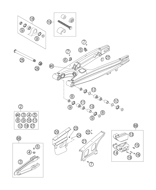 Explosionsgrafik SCHWINGARM