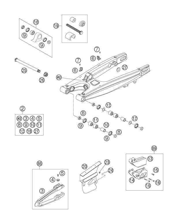 Explosionsgrafik SCHWINGARM