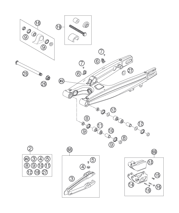 Explosionsgrafik SCHWINGARM